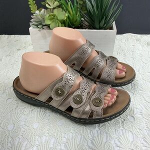 Clarks Bronze Perforated Sandals